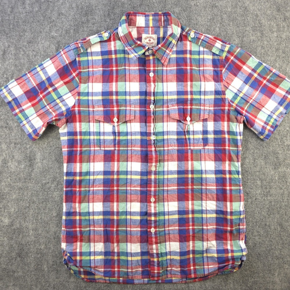 Vintage Brooks Brothers Shirt‎ Medium Short Sleeve Button Up Multicolor Plaid